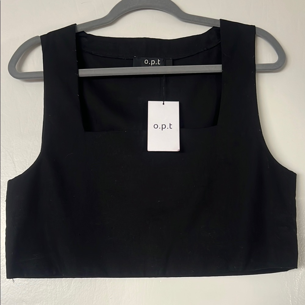 NWT O.P.T. Black Crop Tank Top - L